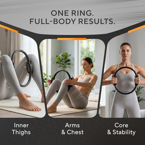 Pilates Ring - 13" Magic Circle for Inner Thighs - Carbon Black