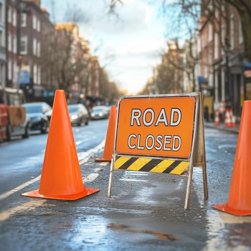 12 inch Soccer Training Cones for Outdoor Activity, Orange Traffic Cones,Plastic Sports Cones 10 Packs