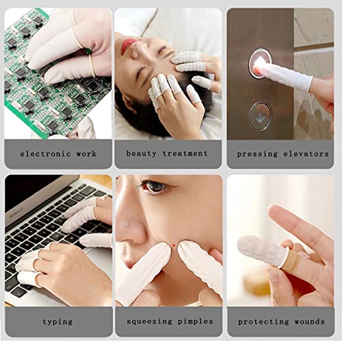 420 Pcs Disposable White Latex Finger Cots - Medium Size