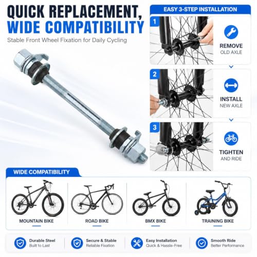 140mm Bike Axle Kit - 5/16 inch for Multi-Speed Bicycles