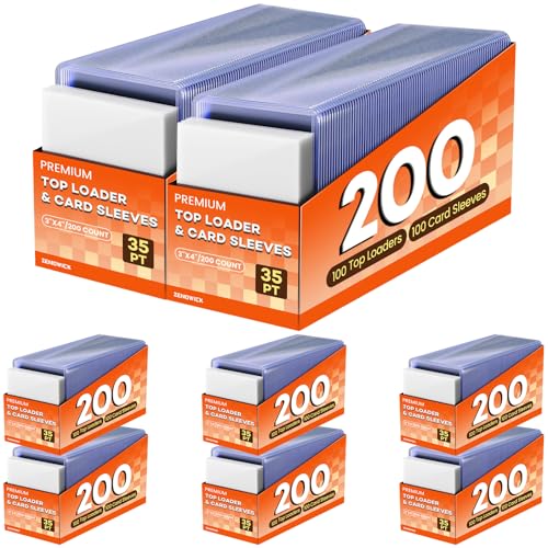 ZENOWICK 1600 Card Sleeves & 800 Soft Top Loaders 3x4 Inch Card Protectors Set