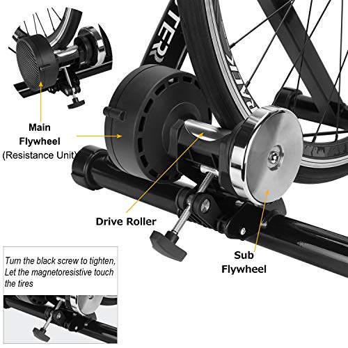 Magnetic Indoor Bike Trainer Stand for 26-29" Wheels - Black