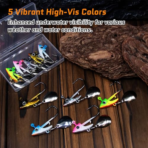 Underspin Jig Heads 1/4oz 5 Pcs - Swimbait with Spinner Blade