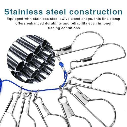 16 ft Fishing Stringer Holder with Stainless Steel Swivels & Heavy-Duty Ground Spike