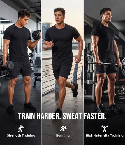 Men's Sauna Shirt Waist Trainer Vest - Large, Black