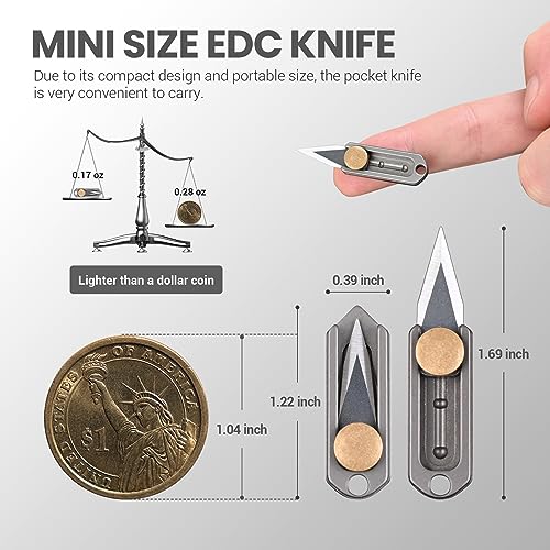 ITOKEY Mini Titanium Pocket Knife Keychain EDC Utility Tool