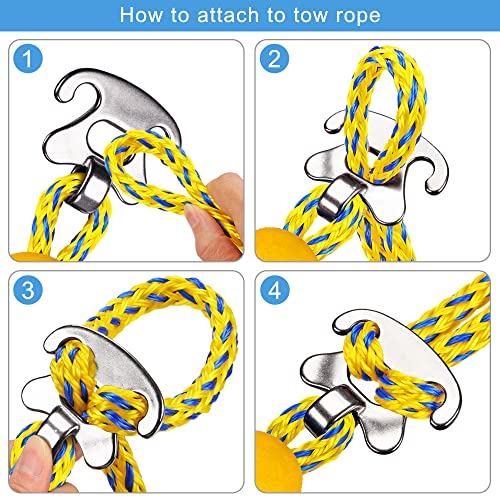 Heavy Duty Boat Tow Harness for Tubing - Yellow-Blue 8ft