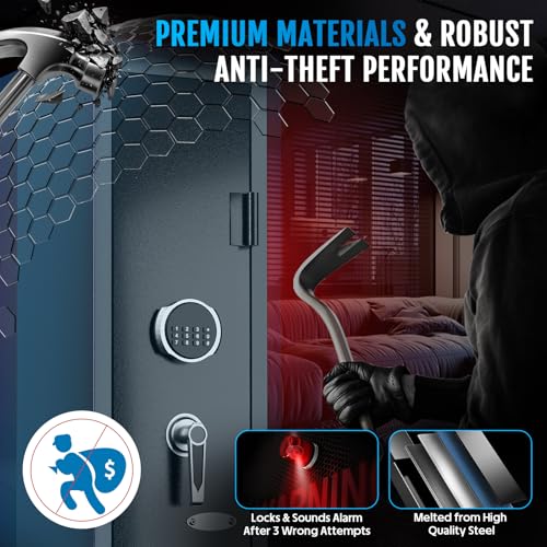 Gun Safe for Rifles and Pistols - Digital Lock, Quick Access, 2 Gun Capacity