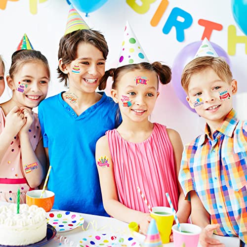 Happy Birthday Stickers - 6 Sheets with Colorful Designs