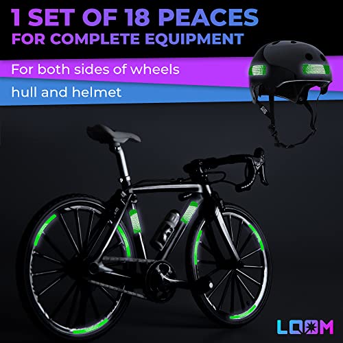 LOOM Prism_green Reflective Stickers for Bike Rims – 18pc