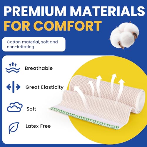 6" Elastic Bandage Wrap - Compression Bandage for Waist & Leg, 2 Pack