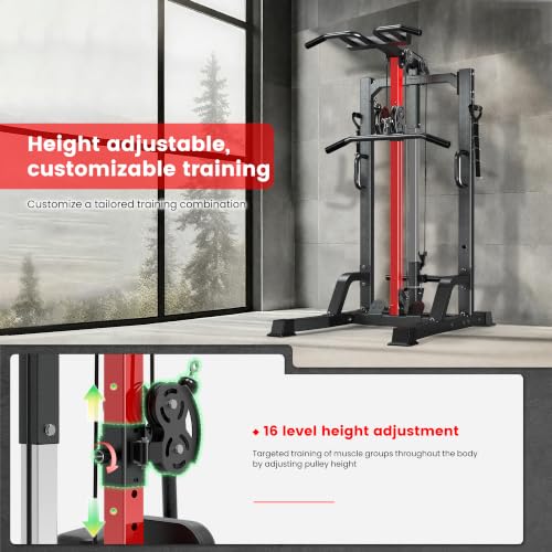 Power Tower Pull Up Bar & Cable Machine - Black-04