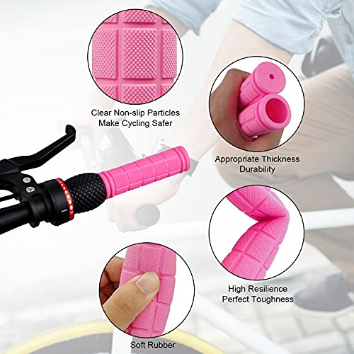 Bike Handlebar Grips with Pink Tassel Streamers - Kids
