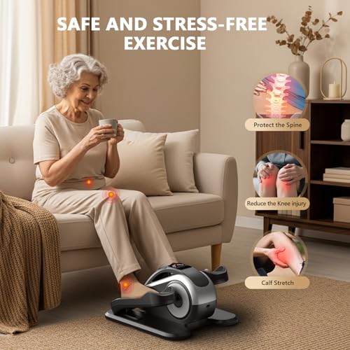 Under Desk Elliptical Machine - Electric Leg Exerciser, Black