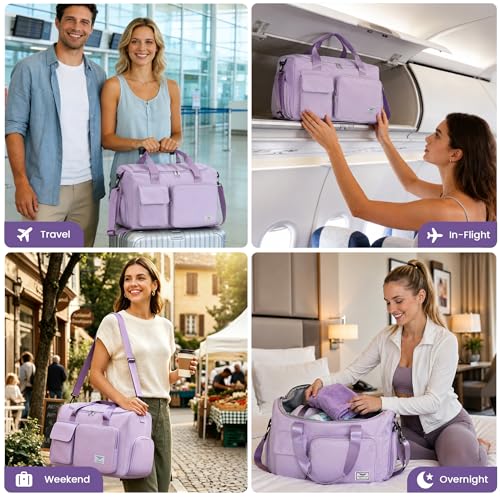 Women's Gym Duffle Bag with Shoes Compartment - 30L Capacity