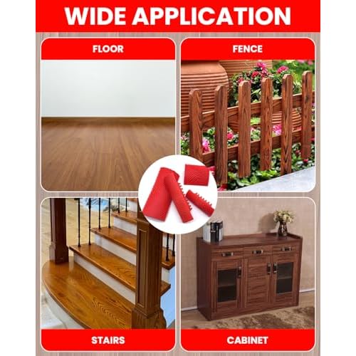 8 Pcs Wood Grain Tool,Faux Wood Graining Painting Tool Set with Brush and Gloves Rubber Wooden Texture Pattern Making Natural Woodgrain Knurling Maker for DIY Wall Room Furniture Decor