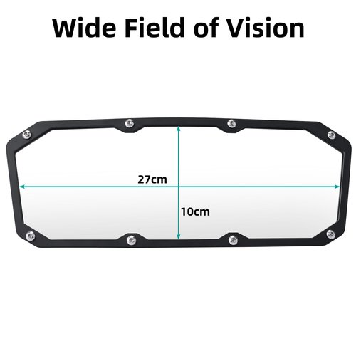 Amarine Made Boat Mirror, 10.6''x3.9'' 360 Adjustable and Rotatable Universal Marine Mirror for Water Sports