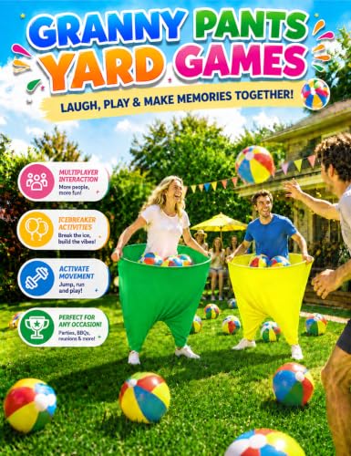 IJEUH 4-Pack Granny Pants Yard Game Set - Outdoor Lawn Toss with 4 Bright Colors