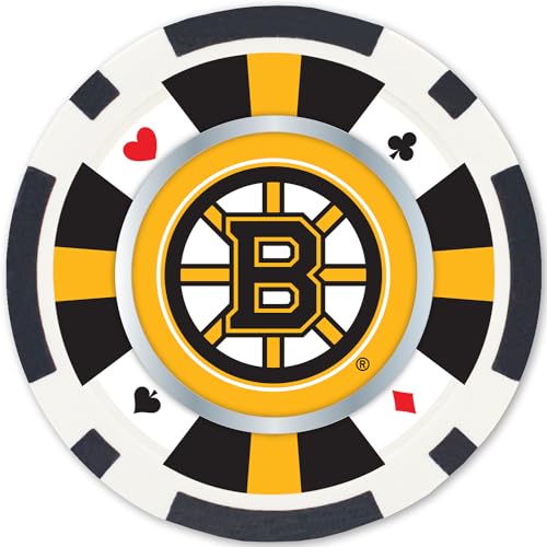 NHL Poker Chips Set - 100 Casino-Style Chips - Boston Bruins