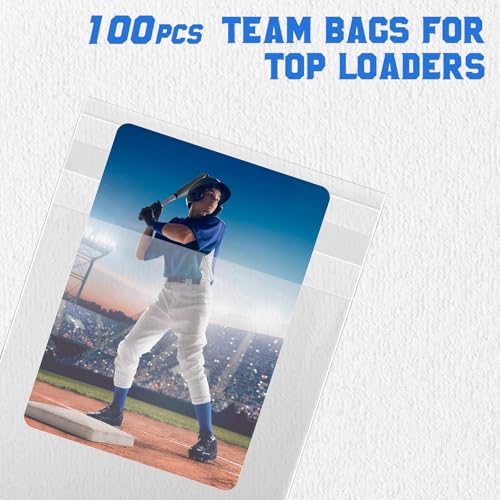 Trading Card Team Bags for 3x4 Inch Top Loaders - 100 Pcs Standard