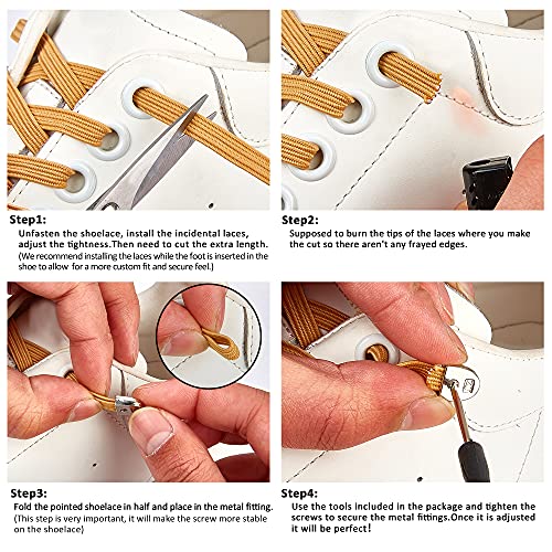 No Tie Elastic Shoelaces for Adults and Kids - White