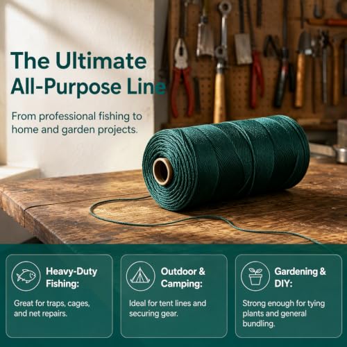 Toddmomy Braided Nylon Fishing Net Repair Line 17.50x10x10cm Durable, Multi-Use Rope