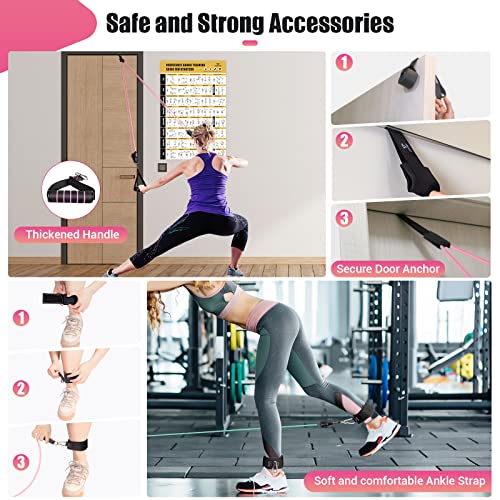 Resistance Bands with Handles for Women - 5 Levels, Colour Variation