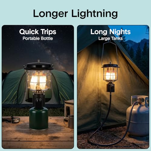 SereneLife 1500 Lumen Camping Lantern with Adjustable Brightness, Easy Ignition