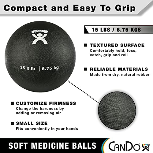 Soft Medicine Ball Set - 5 Pieces (2lb, 4lb, 7lb, 11lb, 15lb) for Fitness & Therapy