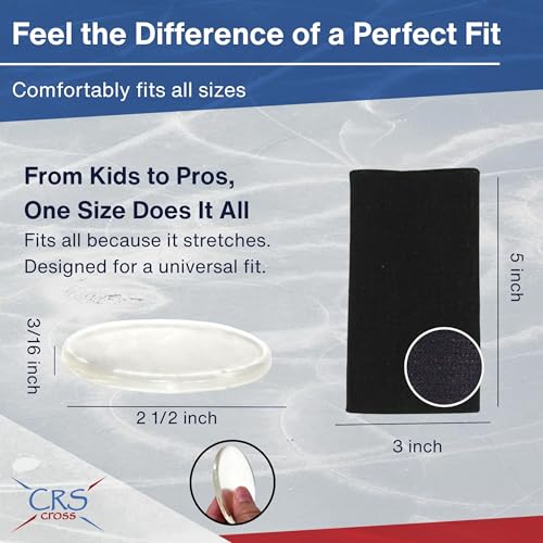Black CRS Cross Ankle Gel Sleeves with Discs for Skating, 2 Pairs