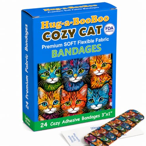 Cozy Cats Flexible Fabric Bandages - 24 Count Box