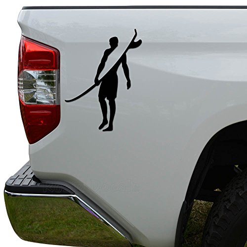 Hawaii Surfer Die Cut Vinyl Decal Sticker - 6 Inch Gloss White