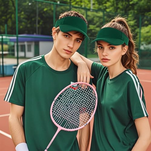 Adjustable Sun Visor Hats - 2 Pack for Outdoor Activities - Green