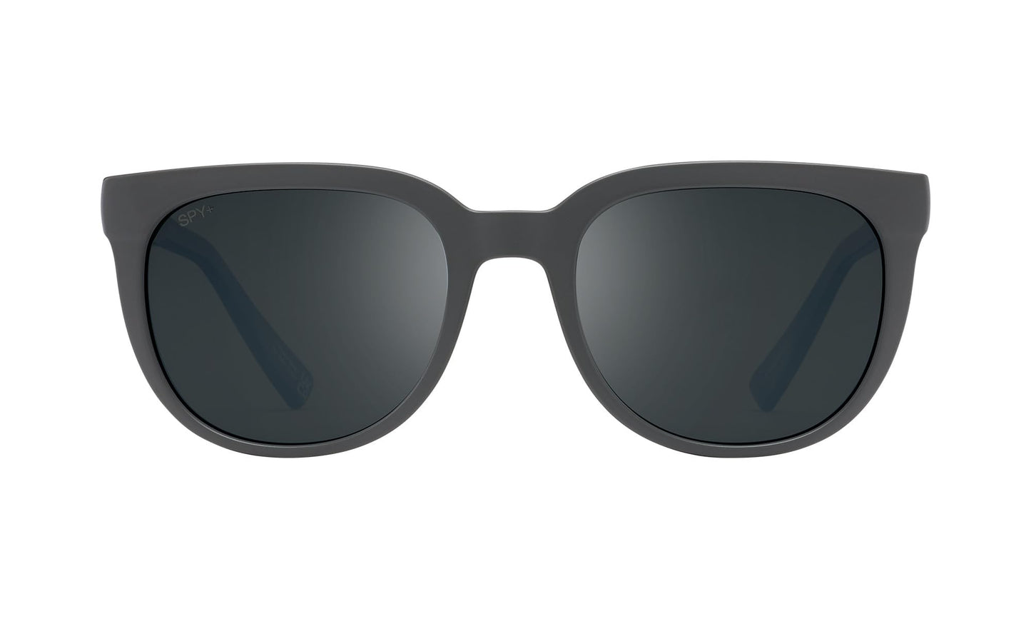 SPY OPTIC Bewilder, Round Sunglasses, Color and Contrast Enhancing Lenses, Matte Gunmetal - Gray with Black Spectra Mirror Polarize Lenses