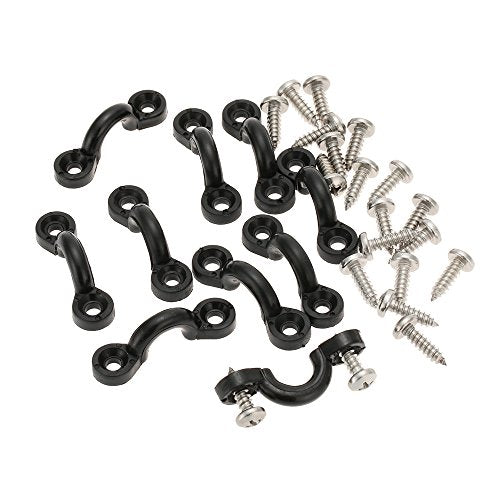 10-Piece Nylon Bungee Deck Loops Kit with Screws for Kayaks and Boats