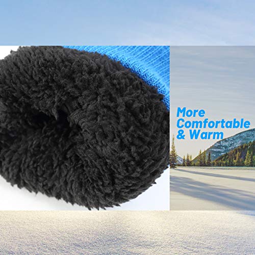 Winter Ski Gloves for Kids - Warm Easy-On Mittens, Blue02, 4-6Y