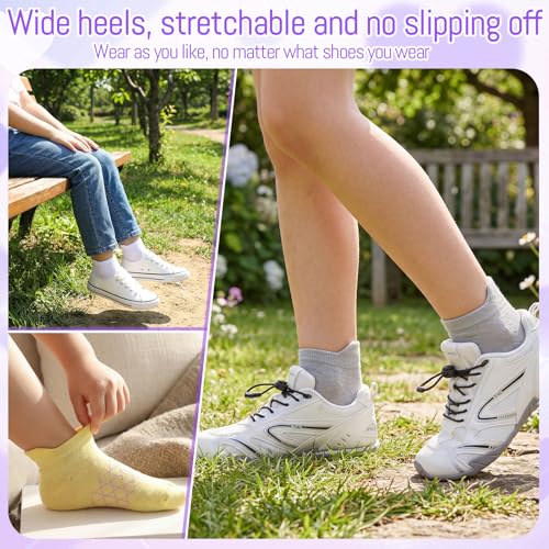 6 Pairs Girls Athletic Ankle Socks - Low Cut Cotton