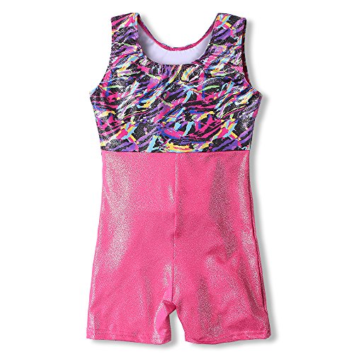 Girls' Gymnastics Leotard with Colorful Ribbon - 4-5T