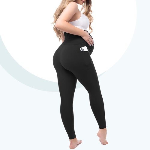 Leafigure Maternity Leggings - Fleece Lined, Soft & Warm with Pockets | Perfect for Winter Workouts
