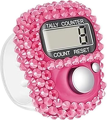 Electronic Finger Tally Counter - Resettable Digital Lap Counter - Pink