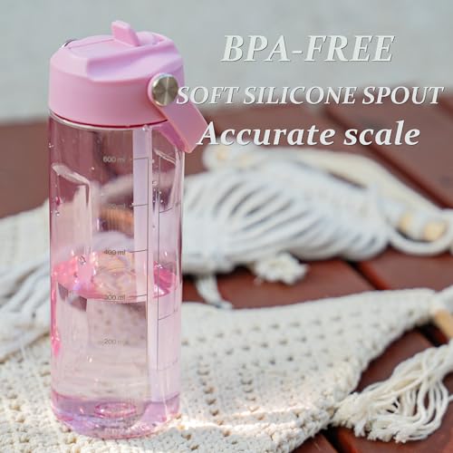 Pink 20oz BPA-Free Tritan Water Bottle with Flip Straw - Leakproof, Lightweight