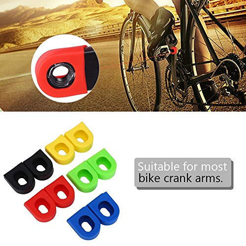 Bicycle Crank Arm Boots - Soft Silicone Sleeve Crank Protectors (Black, Pack of 2)