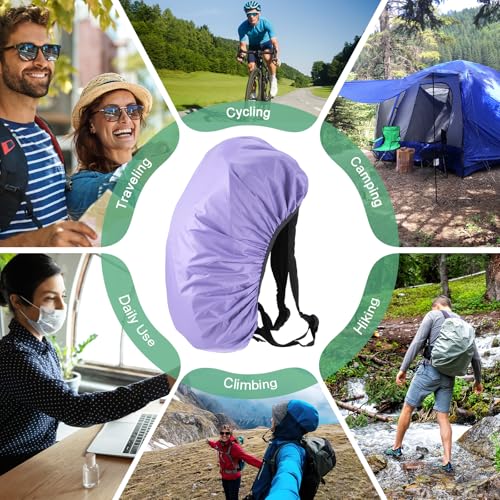 Waterproof Backpack Rain Cover - Purple, Small (15L-25L)