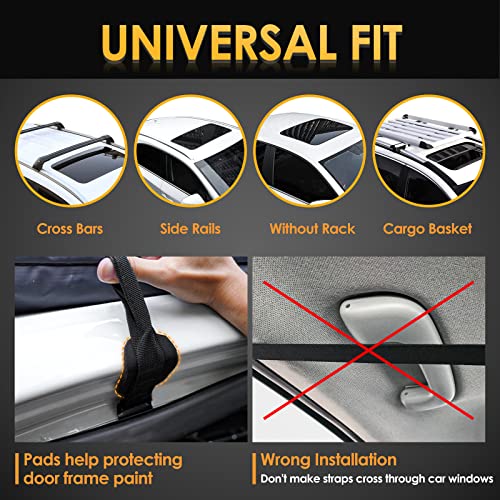 20 Cubic Feet Waterproof Rooftop Cargo Carrier Bag - Black with Orange