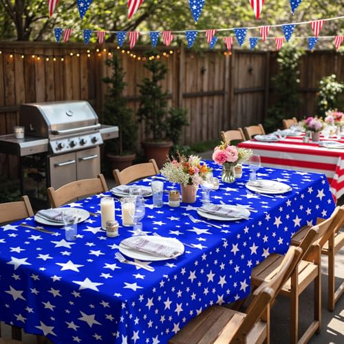 4th of July Tablecloth Set - American Flag Patriotic Design, 2PCS