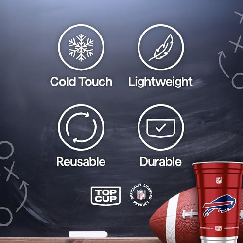Buffalo Bills Aluminum Party Cups, 20oz, 20 Count - Reusable & Durable
