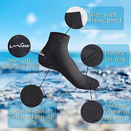 Water Socks Sand Proof Booties Quick Dry Swim Dive Socks - Black