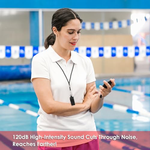 Pealess Sports Whistle with Lanyard - 120dB Sound - 5 Pack