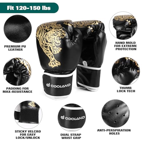 Odoland 6-in-1 Punching Bag Set for Adults - 4FT Heavy Boxing Bag with Gloves & Accessories