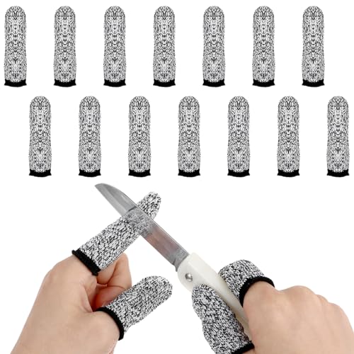 14 Pieces Cut-Resistant Finger Covers - Reusable Protective Sleeves